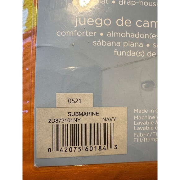 Submarine Twin Bed Set SeaLife Navy Blue Shark Ocean 5pc Dream Factory NWT - Picture 5 of 8